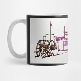 Paddle Wheel Steam Boat - ink drawing Mug